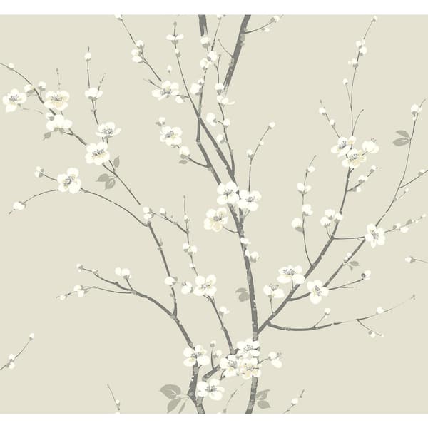 A-Street Prints Monterey Ivory Floral Branch Wallpaper Sample