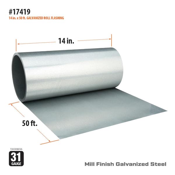 Amerimax 14-in x 25-ft Galvanized Steel Roll Flashing Amerimax 14-in x 25-ft Galvanized Steel Roll Flashing