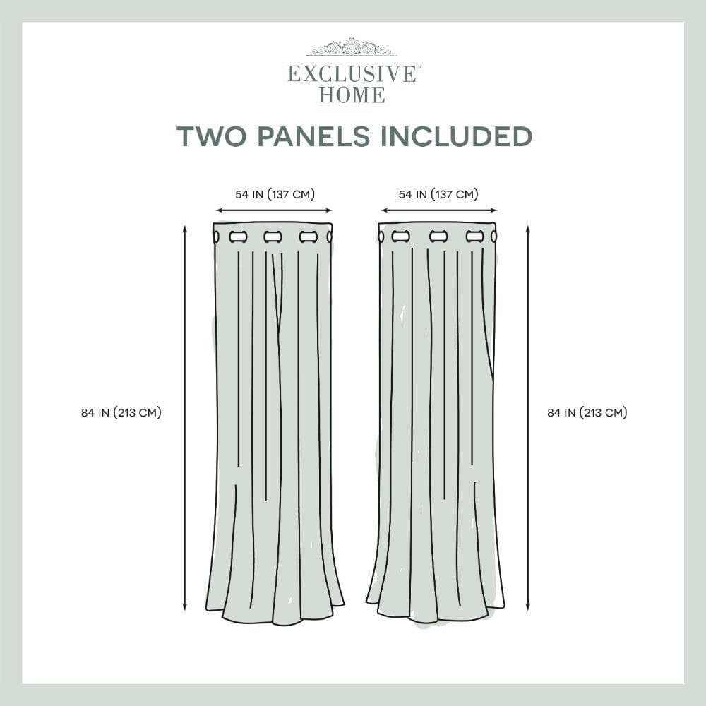 Navy and Sand Light-Filtering Polyester Grommet Curtain Panels