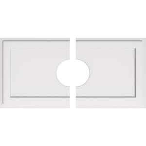 36 in. W x 18 in. H x 7 in. ID x 1 in. P Rectangle Architectural Grade PVC Contemporary Ceiling Medallion (2-Piece)