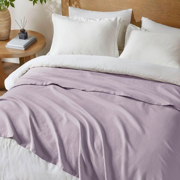 Madison Park Lilac Liquid Cotton Twin Blanket MP51N-6025