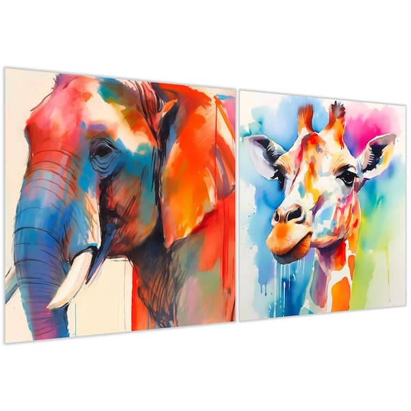 Tempered Glass, Glass Printing, Wall Decoration, deals Colorful Glass Printing, Elephant Glass Wall, Abstract Elephant Glass Wall Art,