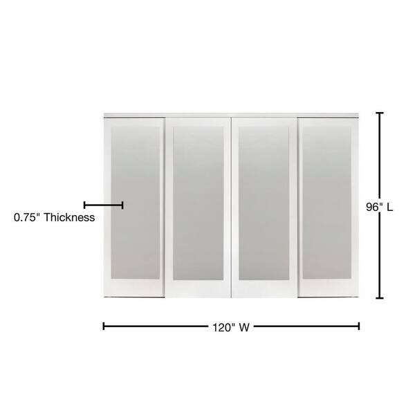 Impact Plus 120 in. x 96 in. Mir-Mel White Mirror Solid Core MDF