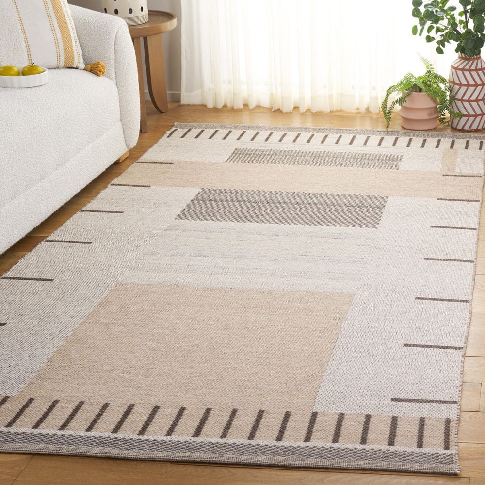 Kilim 4 ft. x 6 ft. Beige/Brown Scandinavian Colorblock Area Rug price history on PriceWatchPro