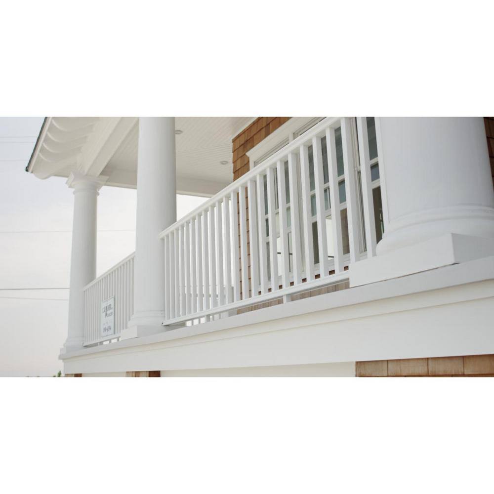 White PVC and Stainless Steel 10 ft. Stair Railing Kit