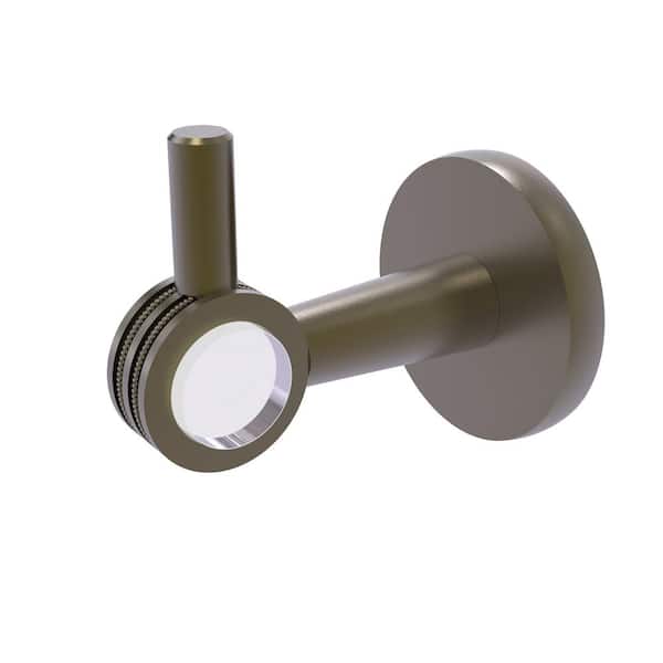 Allied Brass Clearview Collection J-Hook Robe/Towel Hook with Dotted Accents in Antique Brass