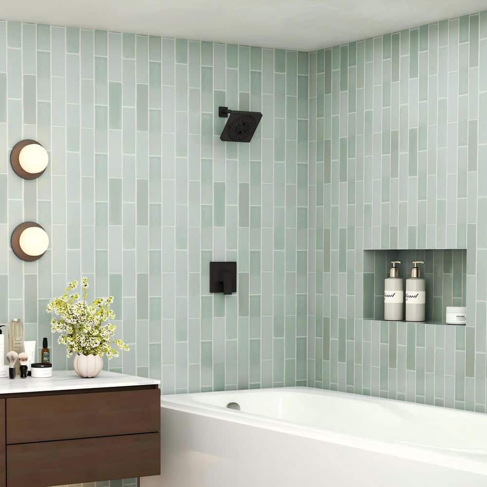 1-Handle Square Shower Trim Kit with 7-Spray Shower Head in Matte Black for MOEN Tub/Shower Valves (Valve Not Included) price history on PriceWatchPro