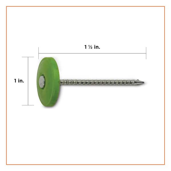 1-1/2 in. Electro Galvanized Ring Shank Nail with Plastic Cap (100-Count)