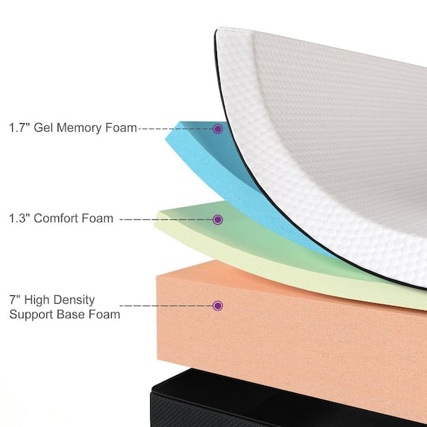 10 in. Memory Foam Tigh Top Queen Mattress, Bed-in-a-Box