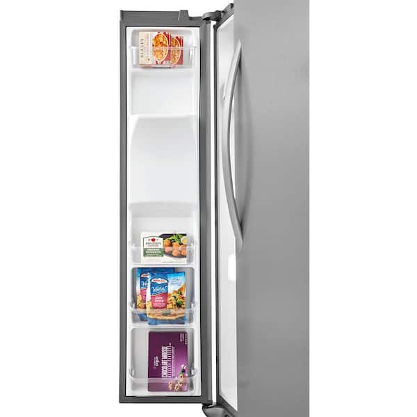 Frigidaire Gallery 25 6 Cu Ft Side By Side Refrigerator In Stainless Steel Fgss2635tf The Home Depot