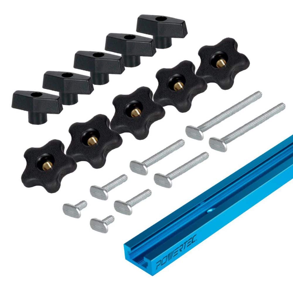 Universal Blue Aluminum T-Track Kit with Hardware