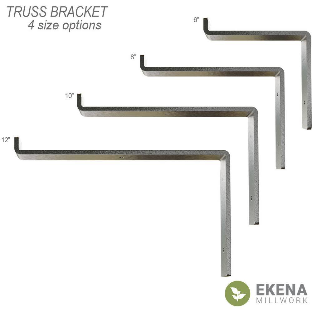 Hammered Dark Bronze Steel Truss Shelf Bracket, 7.25" x 10"