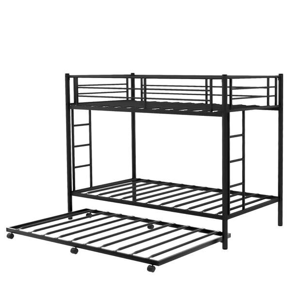 Black Twin Over Metal Bunk Bed, Metal Bunk Bed With Trundle