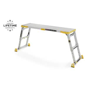 4.6 ft. x 2.5 ft. Aluminum Heavy-Duty PRO Slim-Fold Work Platform, 4 Adjustable Heights, 375 lbs. Load Capacity