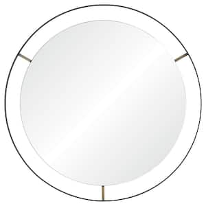 Medium Round Matte Black Modern Mirror (30.5 in. H x 30.5 in. W)