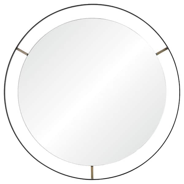 NOTRE DAME DESIGN Medium Round Matte Black Modern Mirror (30.5 in. H x 30.5 in. W)