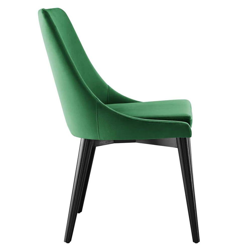 Emerald Velvet & Black Metal Frame Dining Chairs - Set of 2