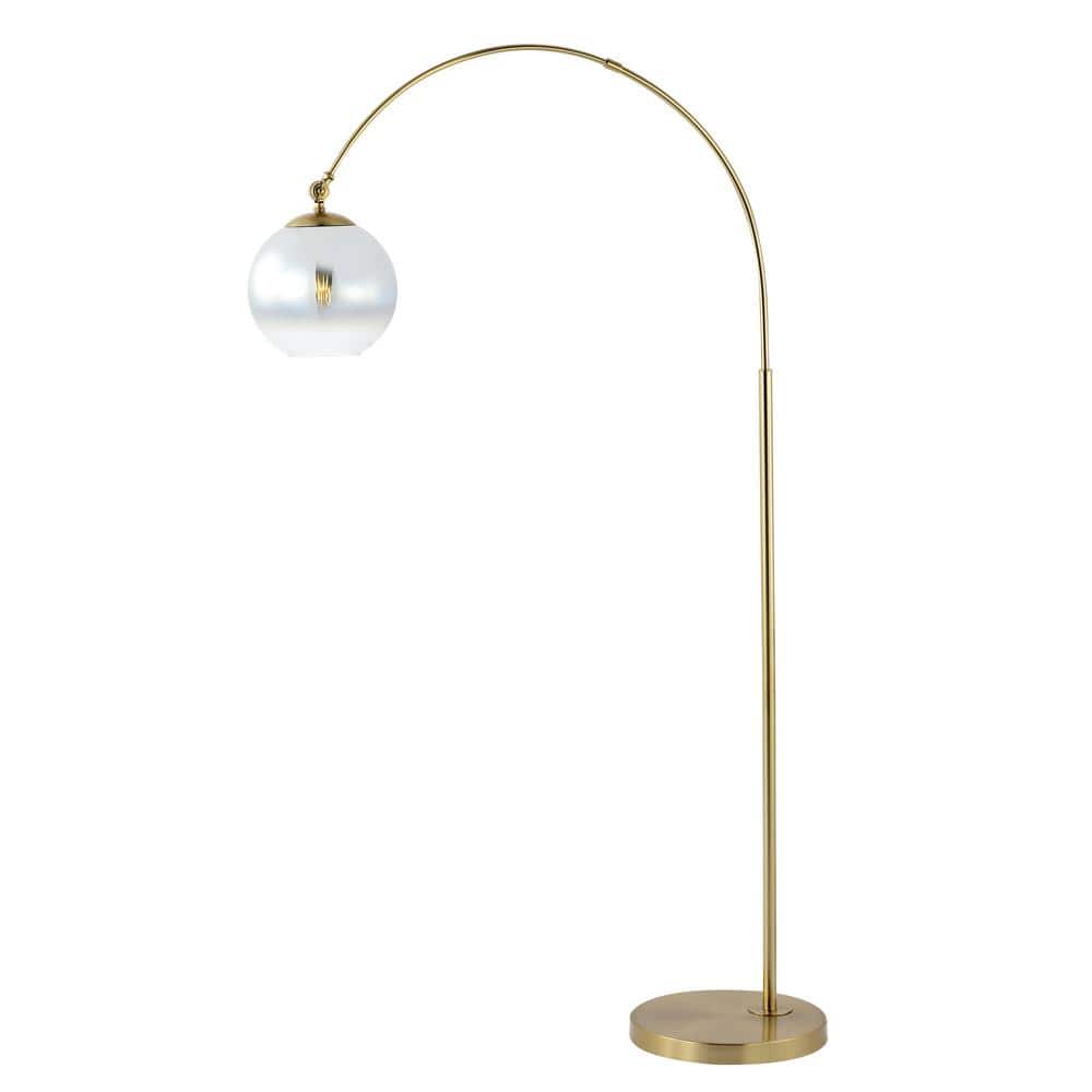 Nora Minimalistic Transitional 71" Brass Gold LED Arc Floor Lamp
