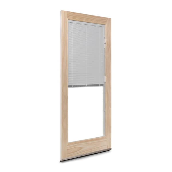 Andersen 71-1/4 in. x 79-1/2 in. 400 Series White Right-Hand Frenchwood Gliding Patio Door with Pine Int, Fixed Panel with Blinds