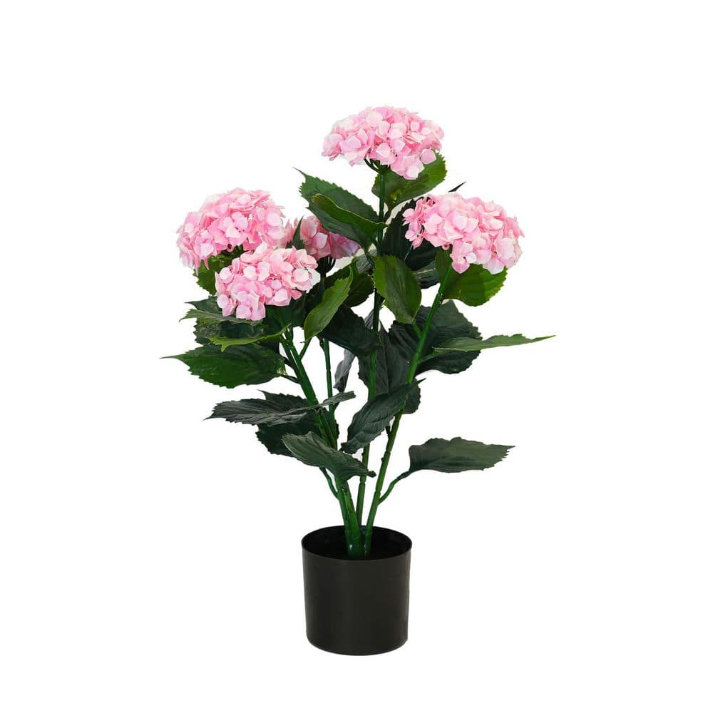 Hydrangea4936　0807指定18日 NATURAE DECOR Artificial Pink Hydrangea 24 in. OUT-HYDPI-24-1P