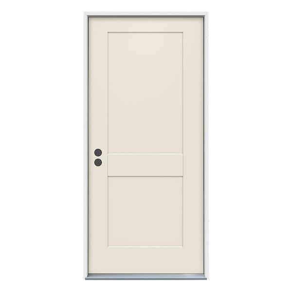 JELD-WEN 32 in. x 80 in. 2-Panel Craftsman Primed Steel Prehung Right-Hand Inswing Front Door