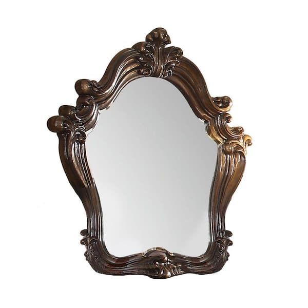 HomeRoots 48 in. W x 47 in. H Wood Dark Brown Wood Dresser Mirror