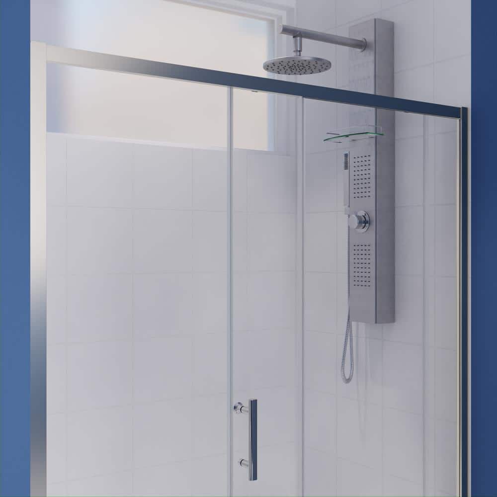 72" x 60" Brushed Nickel Framed Sliding Shower Door
