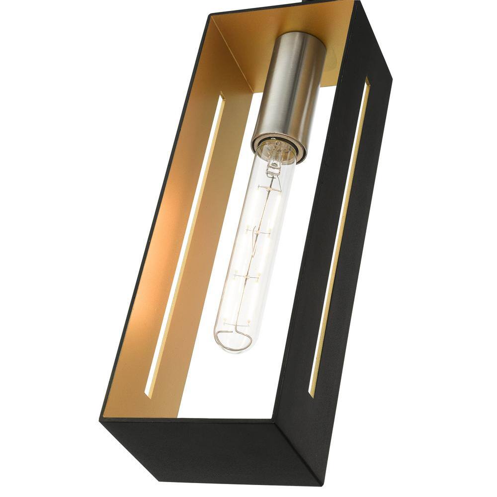 Urban Loft Textured Black and Brushed Nickel 1-Light Pendant