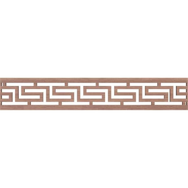 Ekena Millwork Tulum Fretwork 0.375 in. D x 46.625 in. W x 8 in. L Walnut Wood Panel Moulding
