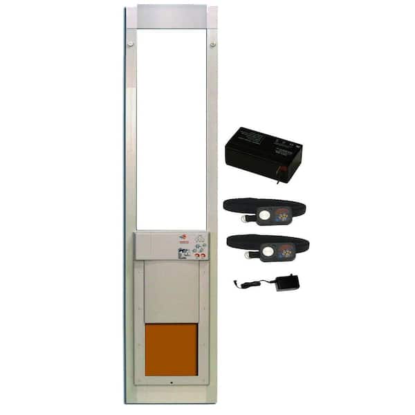 High Tech Pet 8 in. x 10 in. PowerPet Electronic Sliding Glass Pet Door DeluxPak with Free Additional Collar and Rechargeable Battery