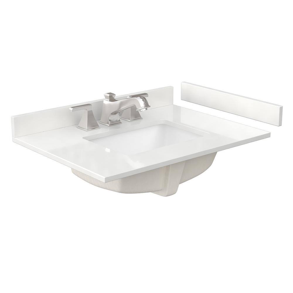 Beckett 30" Green Freestanding Vanity with White Quartz Top and Gold Hardware