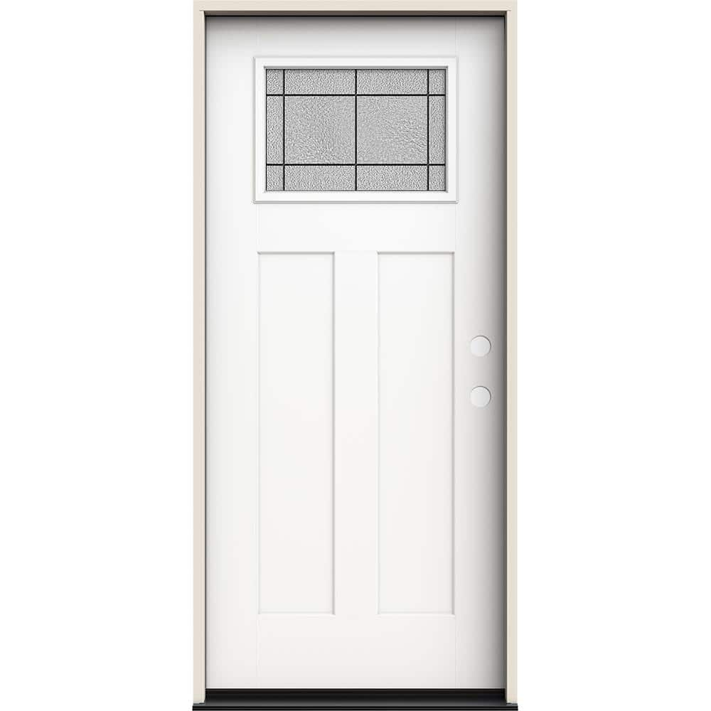 JELD-WEN 36 in. x 80 in. Left-Hand 1/4 Lite Craftsman Dilworth ...