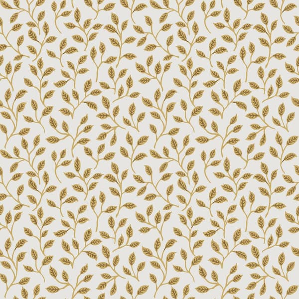 Unbranded Into The Wild Gold Metallic Trailing Leaf Non-Pasted Non-Woven Wallpaper Roll