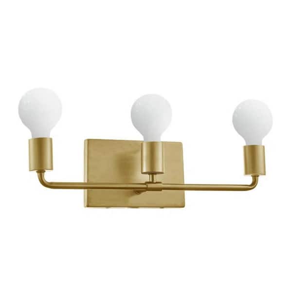 20 in. 3 Light Glod Morden Vanity Light with No Shade