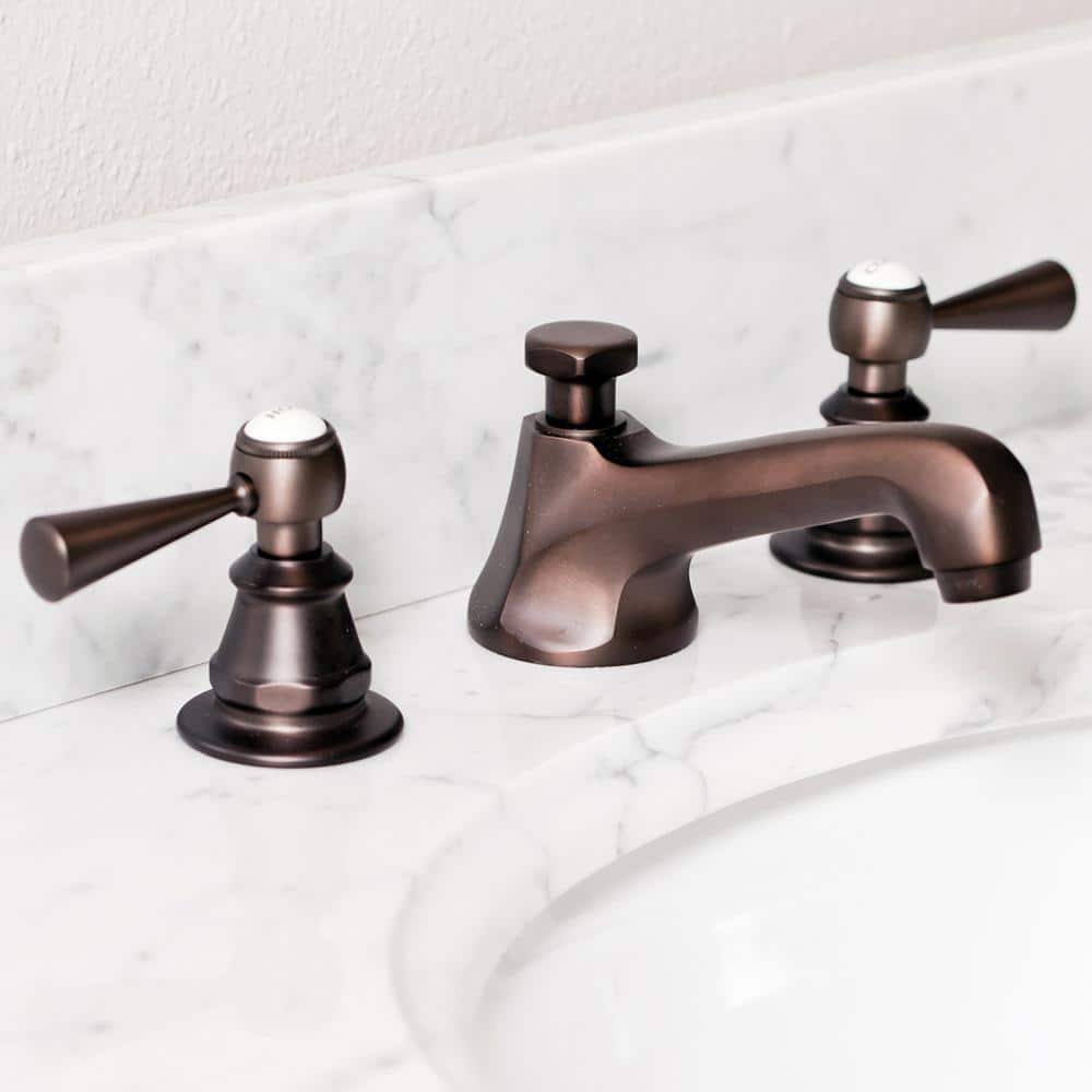 Oil-Rubbed Bronze Widespread Lavatory Faucet with Torch Lever Handles