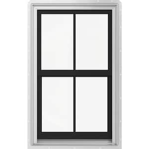 28 in. x 54 in. W5500 Double Hung Wood Clad Window Black Exterior