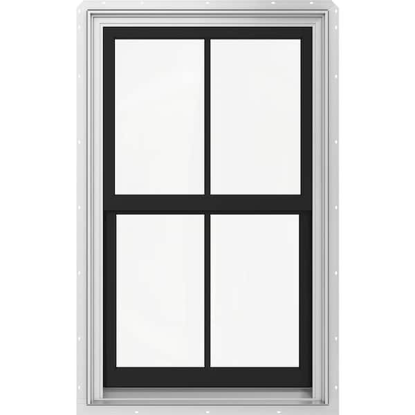 JELD-WEN 28 in. x 54 in. W5500 Double Hung Wood Clad Window Black Exterior