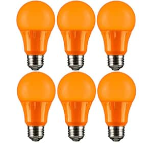 22-Watt Equivalent A19 LED Orange Light Bulbs Medium E26 Base in Orange (6-Pack)