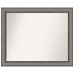 Burnished Concrete 32.5 in. W x 26.5 in. H Non-Beveled Modern Rectangle Wood Framed Bathroom Wall Mirror in Gray