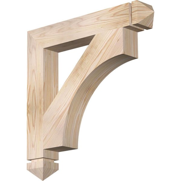 Ekena Millwork 3.5 in. x 24 in. x 24 in. Douglas Fir Westlake Arts and Crafts Smooth Bracket