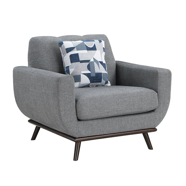 Lazzara Salina Gray Chenille Chair