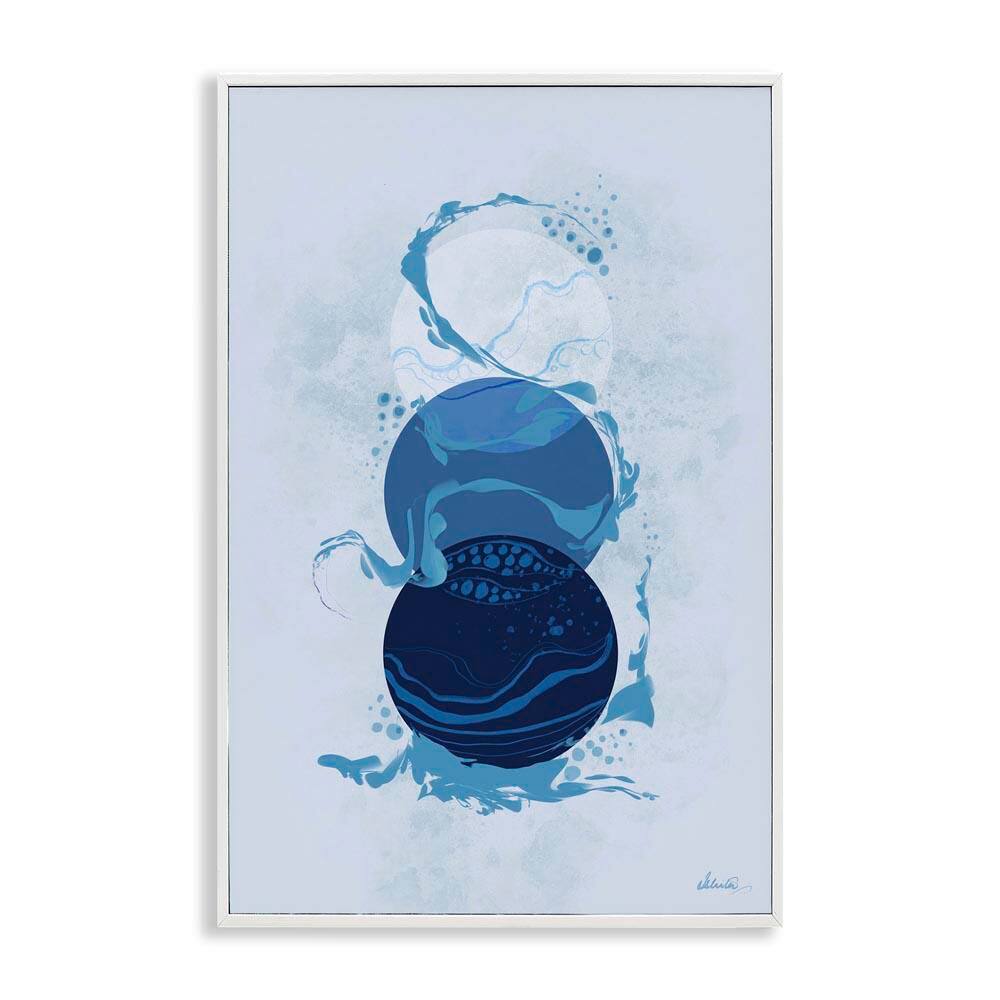 Circles with Swirling Water by Ishita Banerjee White Framed Abstract Giclee Art Print 24 in. x 16 in. price history on PriceWatchPro