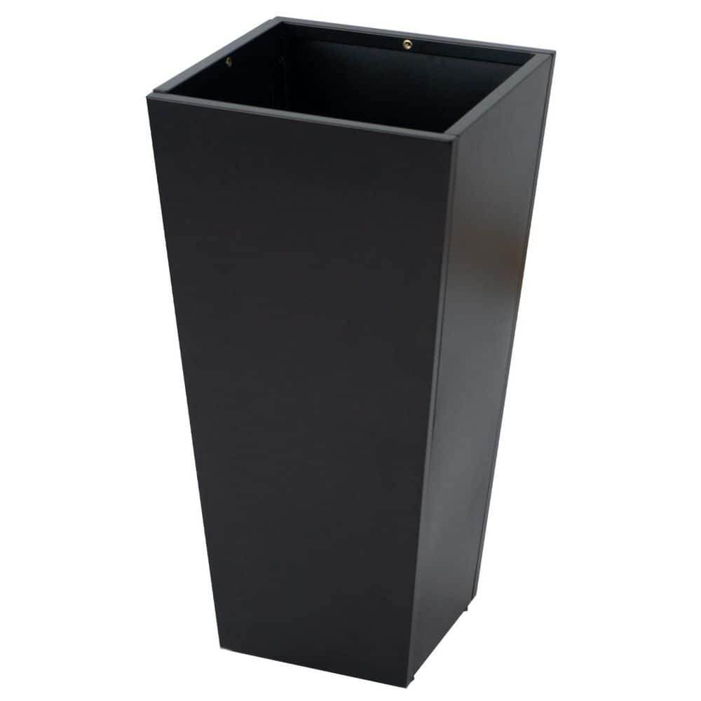 Black Metal Planter - 15.4 in. x 15.4 in. x 30 in. : Indoor and Outdoor Steel Plant Pot : All-Weather Use price history on PriceWatchPro