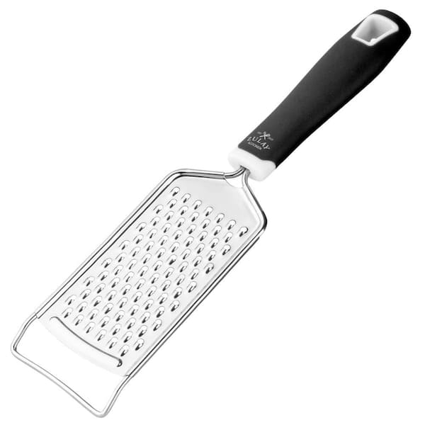 Zulay Kitchen Professional Stainless Steel Flat Handheld Cheese Grater - Black