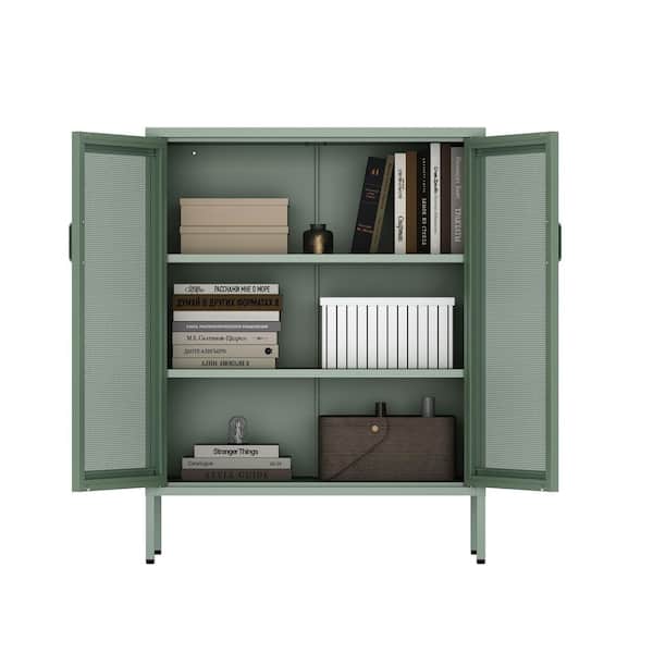 Manhattan Comfort Amelia Green 40 in. H Modern Accent Cabinet with