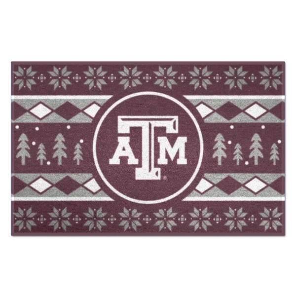 FANMATS Texas A&M Aggies Holiday Sweater Maroon 1.5 ft. x 2.5 ft. Starter Area Rug
