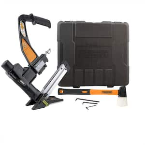 Pneumatic 3-in-1 15.5-Gauge and 16-Gauge 2 in. Flooring Nailer/Stapler with Flooring Mallet, Base Plates and Case