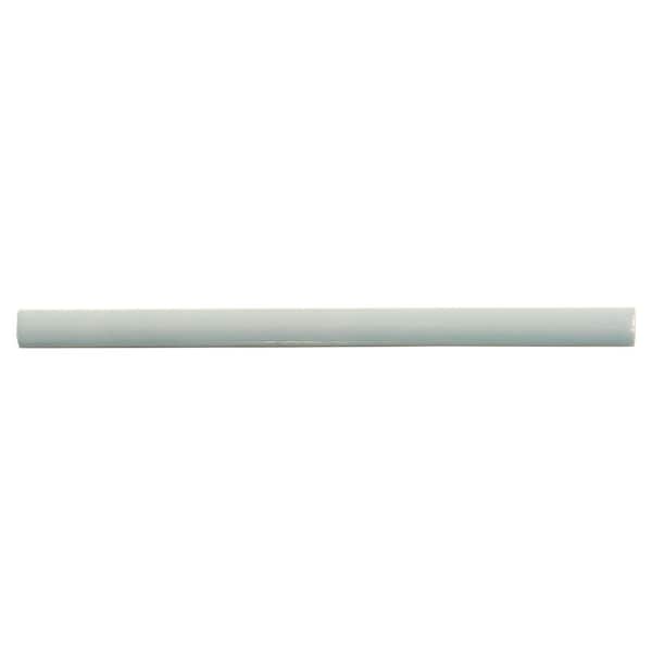 Horizonte 0.5 in. x 8 in. Glossy Pastel light Blue Ceramic Pencil Trim Wall Tile Sample