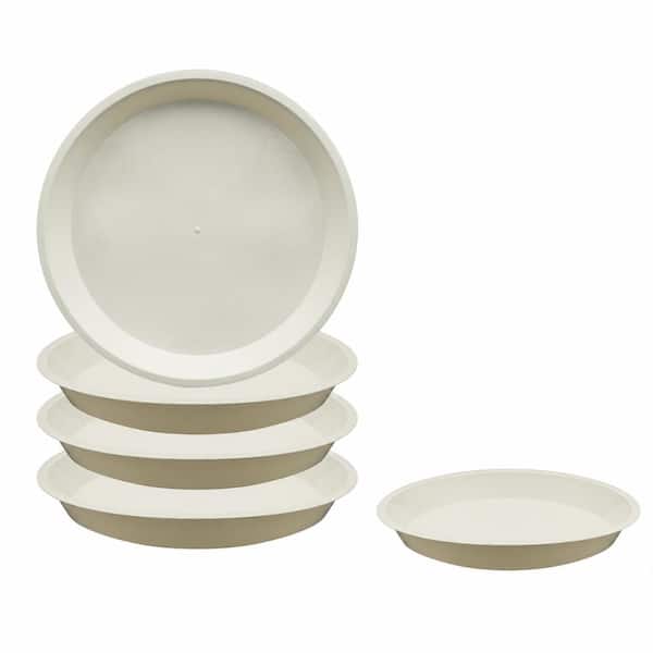 16 in. W x 1.4 in. H White Plastic Indoor/Outdoor Plant Saucer (4