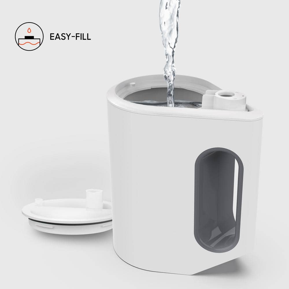 Compact White Ultrasonic Cool Mist Humidifier with Auto Shutoff